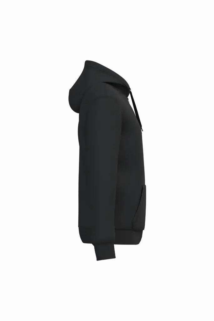 PS_K4042-S_BLACK - Hidalgo Gerecyclede uniseks sweater met rits en capuchon, black — productfoto 19