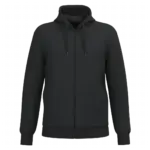 PS_K4042_BLACK - Hidalgo Gerecyclede uniseks sweater met rits en capuchon, black — productfoto 20