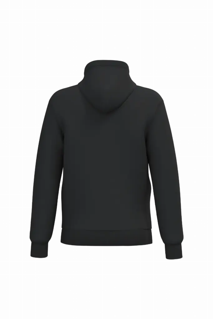 PS_K4042-B_BLACK - Hidalgo Gerecyclede uniseks sweater met rits en capuchon, black — productfoto 21