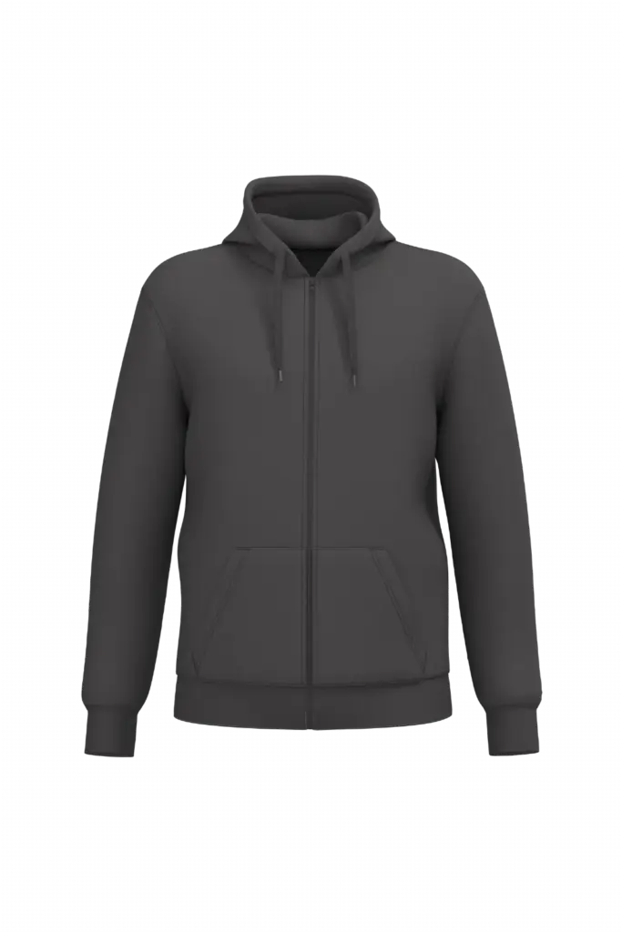 PS_K4042_DARKGREY - Hidalgo Gerecyclede uniseks sweater met rits en capuchon, dark grey — productfoto 23