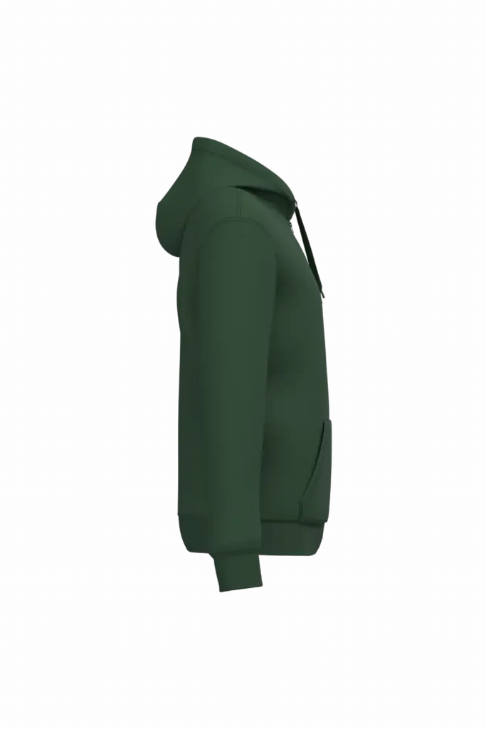 PS_K4042-S_FORESTGREEN - Hidalgo Gerecyclede uniseks sweater met rits en capuchon, forest green — productfoto 25