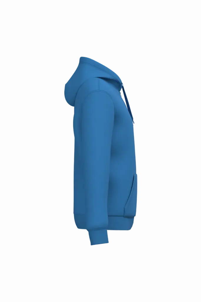 PS_K4042-S_LIGHTROYALBLUE - Hidalgo Gerecyclede uniseks sweater met rits en capuchon, light royal blue — productfoto 28
