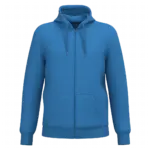 PS_K4042_LIGHTROYALBLUE - Hidalgo Gerecyclede uniseks sweater met rits en capuchon, light royal blue — productfoto 29