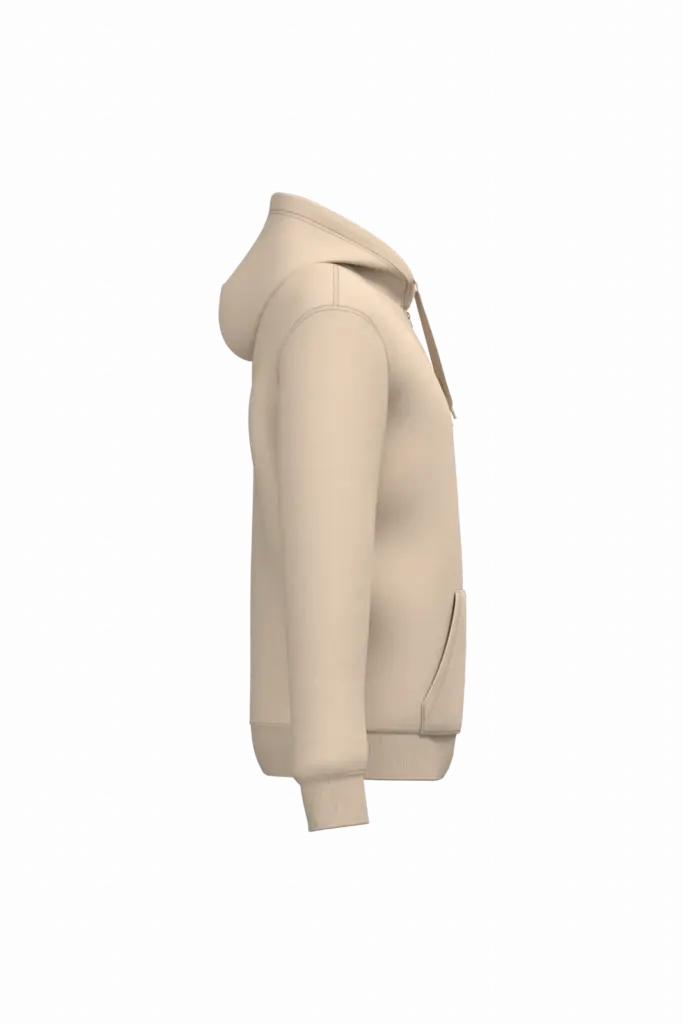 PS_K4042-S_LIGHTSAND - Hidalgo Gerecyclede uniseks sweater met rits en capuchon, light sand — productfoto 31