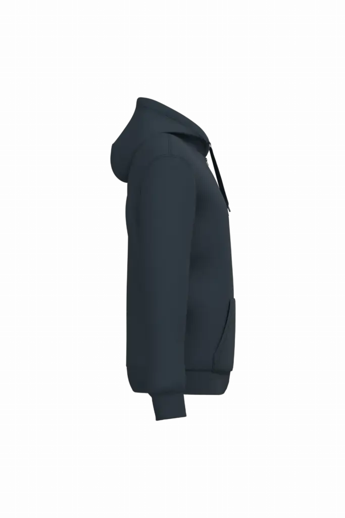 PS_K4042-S_NAVY - Hidalgo Gerecyclede uniseks sweater met rits en capuchon, navy — productfoto 34