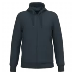 PS_K4042_NAVY - Hidalgo Gerecyclede uniseks sweater met rits en capuchon, navy — productfoto 35