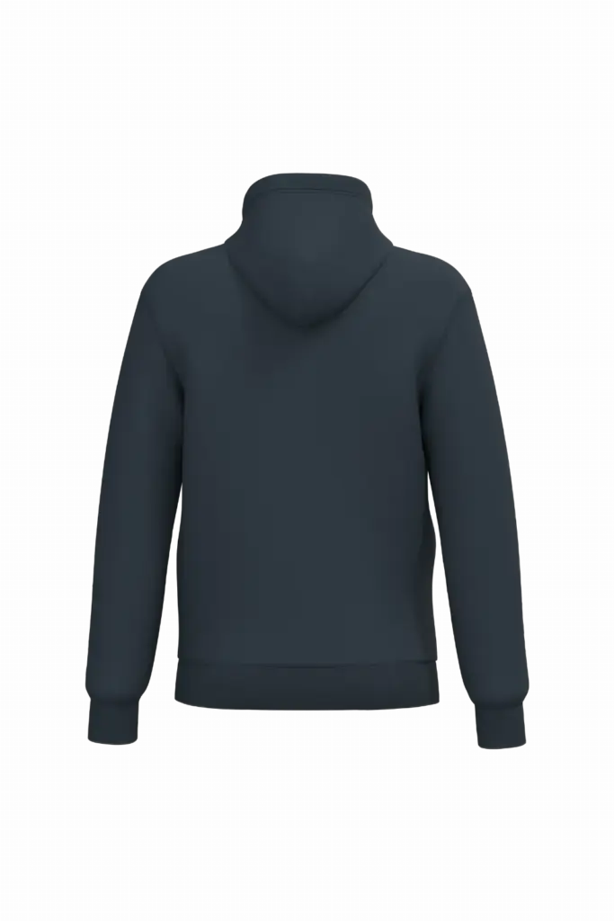 PS_K4042-B_NAVY - Hidalgo Gerecyclede uniseks sweater met rits en capuchon, navy — productfoto 36