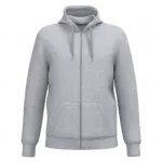 PS_K4042_OXFORDGREY - Hidalgo Gerecyclede uniseks sweater met rits en capuchon, oxford grey — productfoto 38