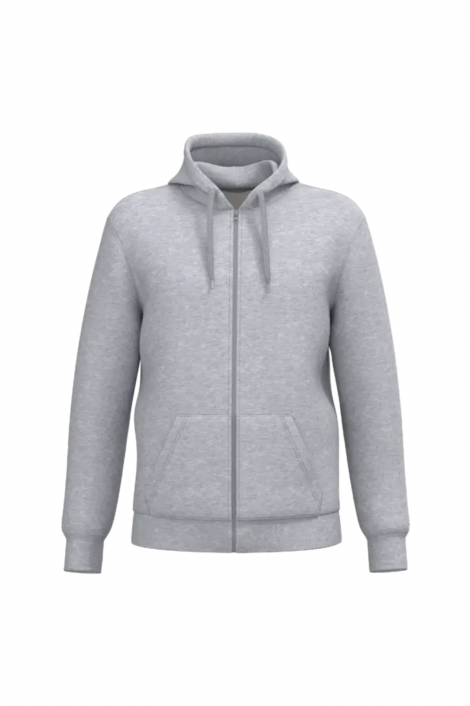 PS_K4042_OXFORDGREY - Hidalgo Gerecyclede uniseks sweater met rits en capuchon, oxford grey — productfoto 38