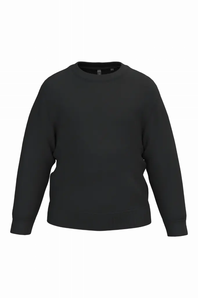 Gerecyclede kindersweater met ronde hals, black — productfoto 13
