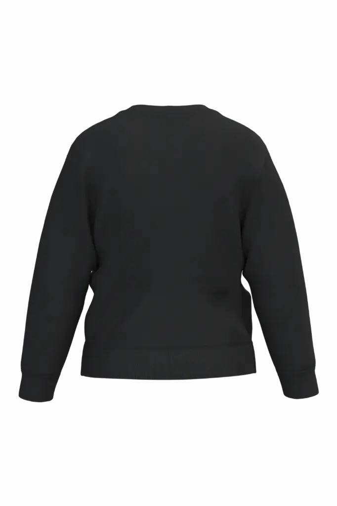 Gerecyclede kindersweater met ronde hals, black — productfoto 14