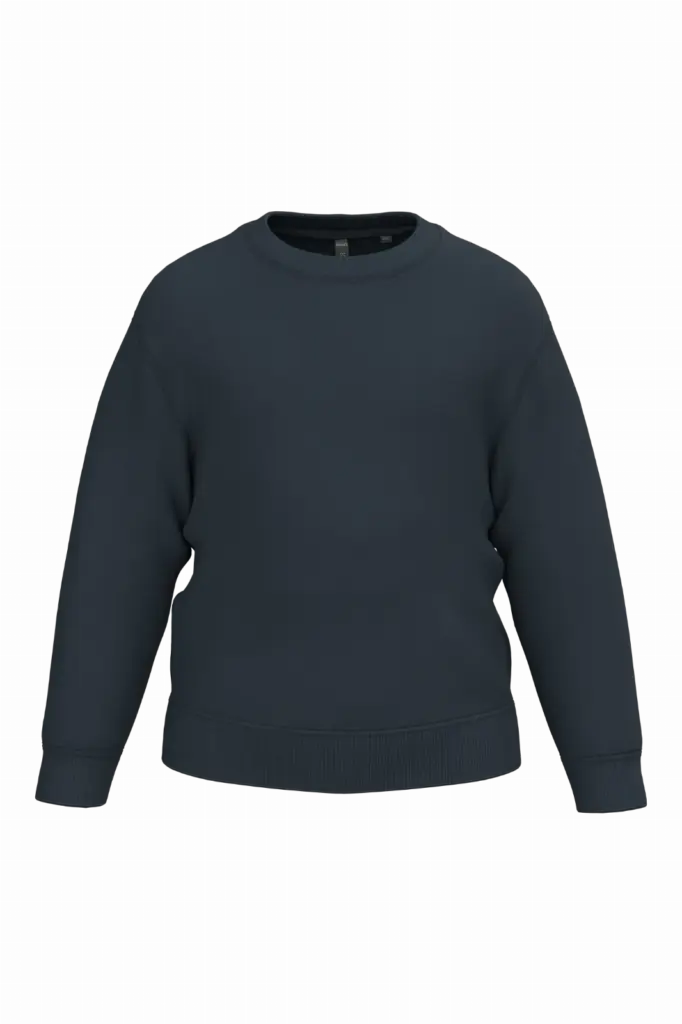 Gerecyclede kindersweater met ronde hals, navy — productfoto 16