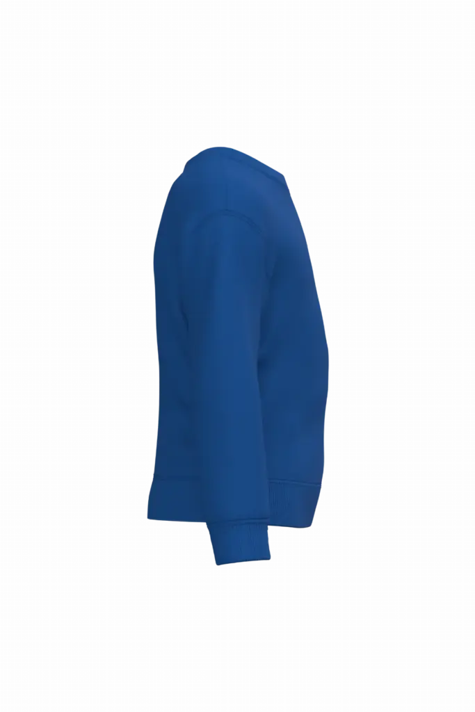 Gerecyclede kindersweater met ronde hals, royal blue — productfoto 24