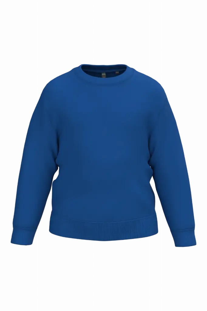 Gerecyclede kindersweater met ronde hals, royal blue — productfoto 25