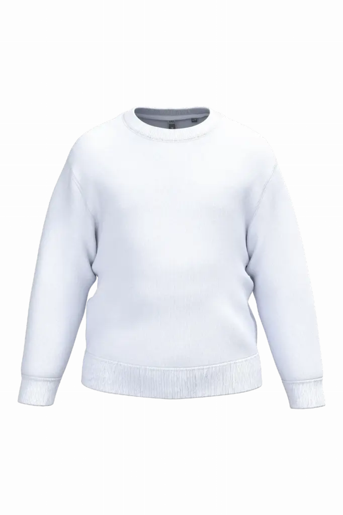 Gerecyclede kindersweater met ronde hals, white — productfoto 28
