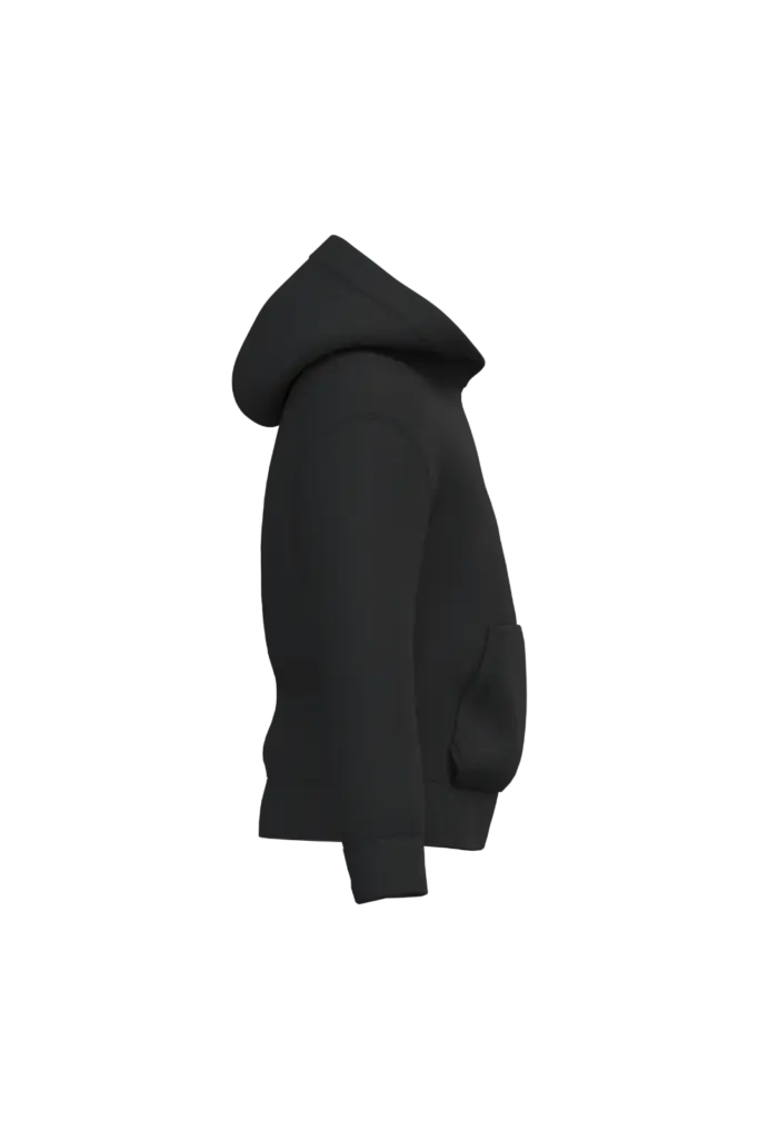 Gerecyclede kindersweater met capuchon, black — productfoto 9