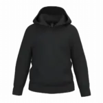 Gerecyclede kindersweater met capuchon, black — productfoto 10
