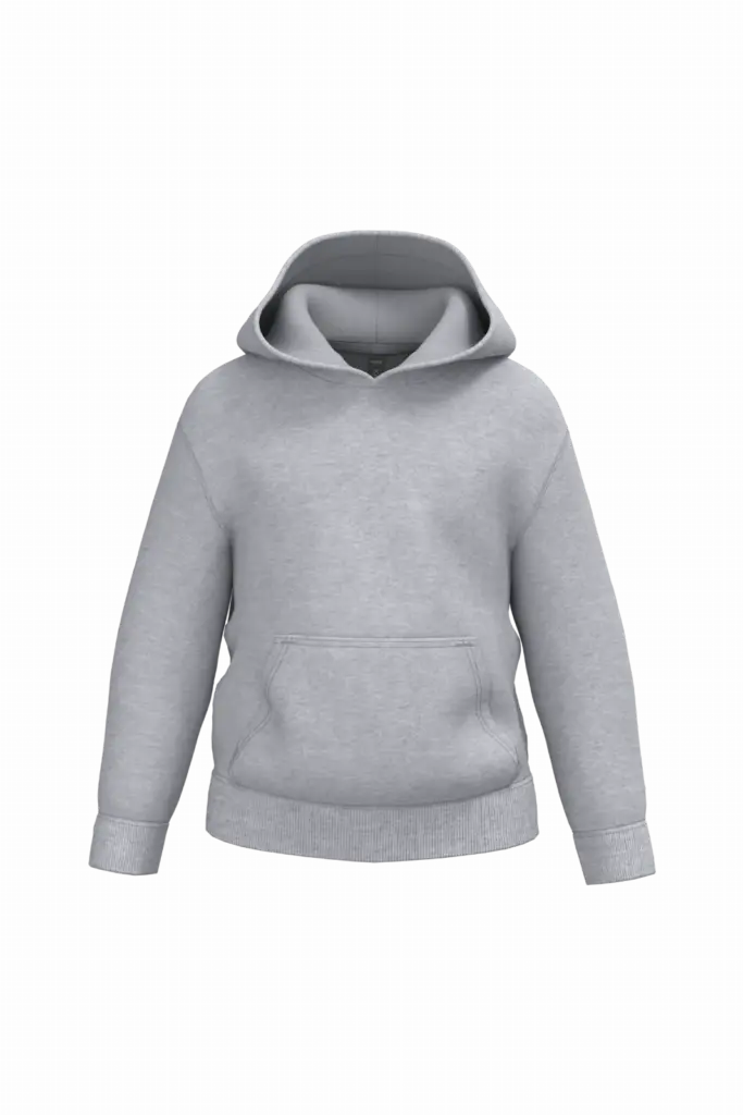Gerecyclede kindersweater met capuchon, oxford grey — productfoto 16