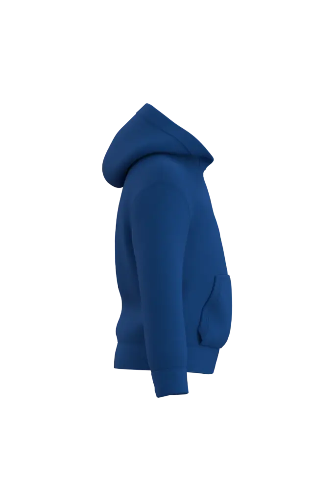 Gerecyclede kindersweater met capuchon, royal blue — productfoto 21