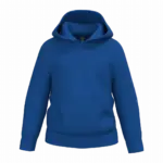 Gerecyclede kindersweater met capuchon, royal blue — productfoto 22