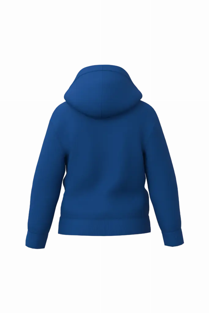Gerecyclede kindersweater met capuchon, royal blue — productfoto 23