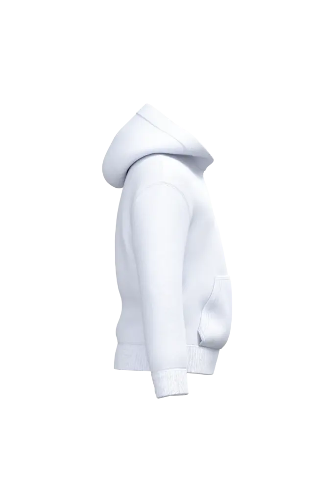 Gerecyclede kindersweater met capuchon, white — productfoto 24