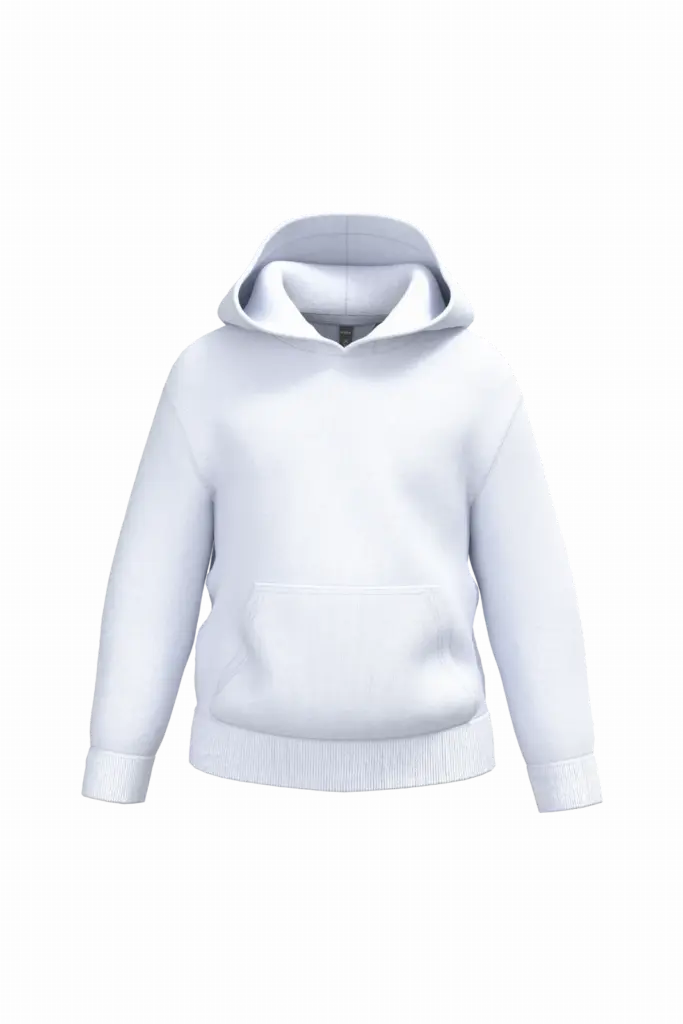 Gerecyclede kindersweater met capuchon, white — productfoto 25
