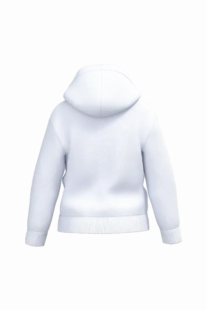 Gerecyclede kindersweater met capuchon, white — productfoto 26