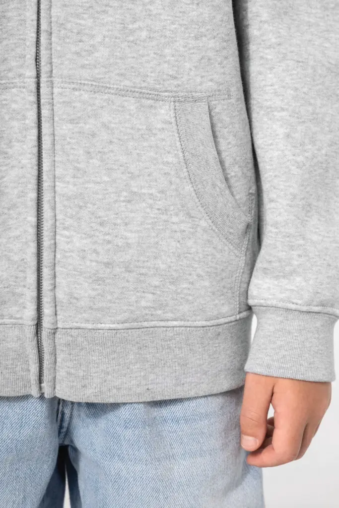 K4045-6_2026 - Hidalgo-werbeartikel Gerecycled sweatvest met capuchon — productfoto 4