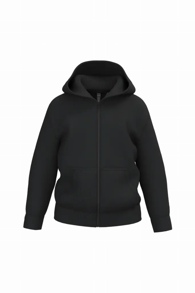 PS_K4045_BLACK - Hidalgo-werbeartikel Gerecycled sweatvest met capuchon, black — productfoto 6