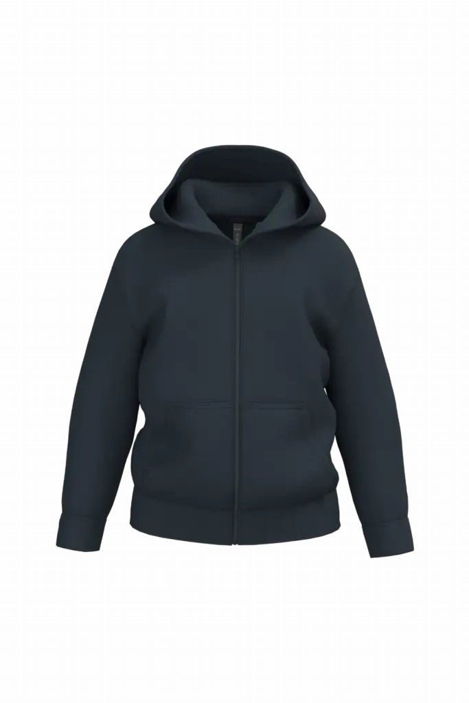 PS_K4045_NAVY - Hidalgo-werbeartikel Gerecycled sweatvest met capuchon, navy — productfoto 9