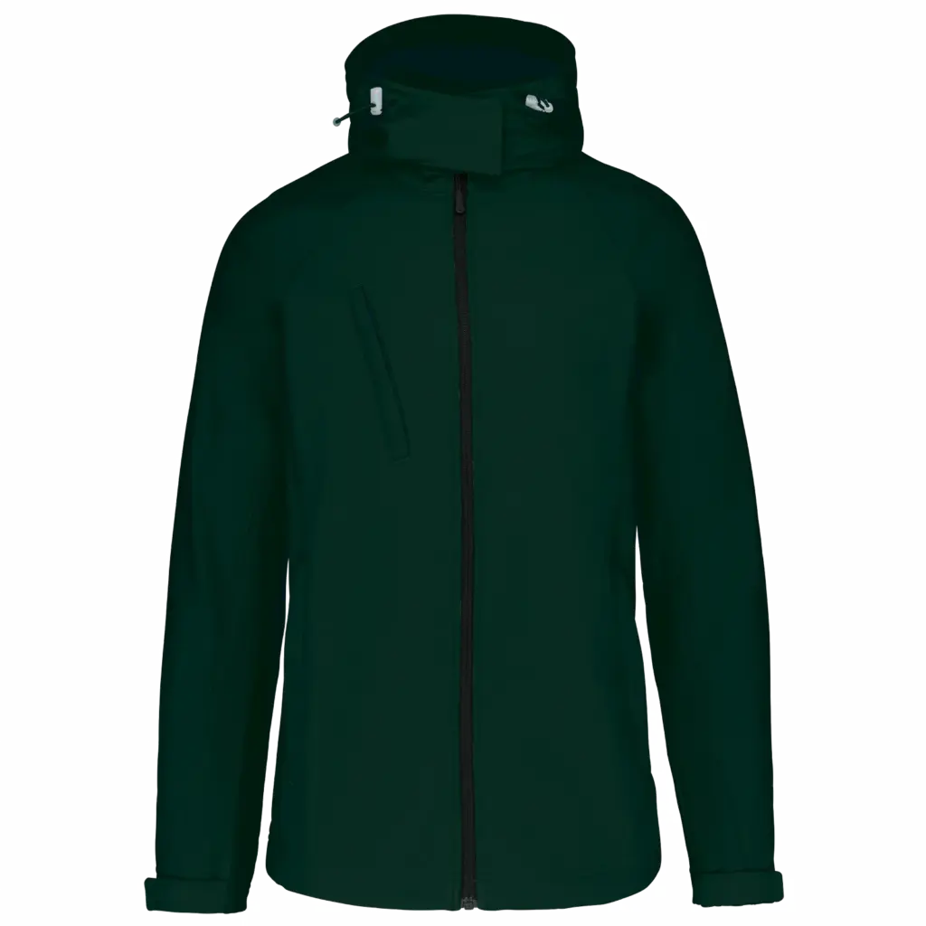 PS_K414_BOTTLEGREEN - Hidalgo-werbeartikel Dames softshell jas met afneembare capuchon, bottle green — productfoto 12