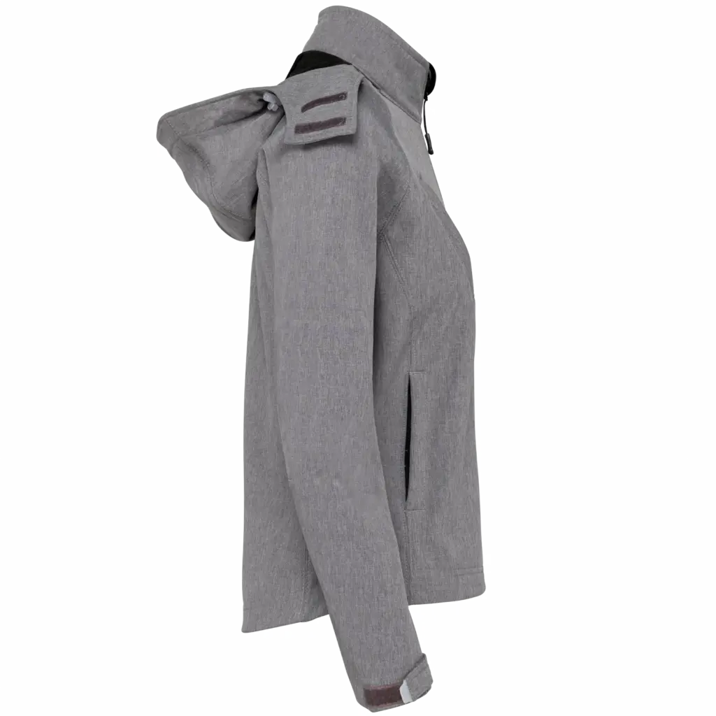 PS_K414-S_MARLGREY - Hidalgo-werbeartikel Dames softshell jas met afneembare capuchon, marl grey — productfoto 17