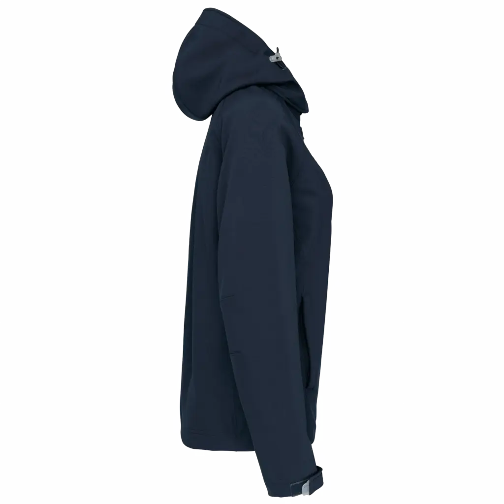 PS_K414-S_NAVY - Hidalgo-werbeartikel Dames softshell jas met afneembare capuchon, navy — productfoto 20
