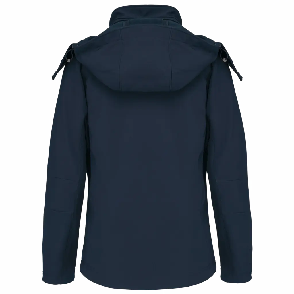 PS_K414-B_NAVY - Hidalgo-werbeartikel Dames softshell jas met afneembare capuchon, navy — productfoto 22