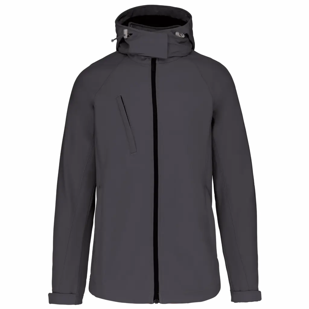PS_K414_TITANIUM - Hidalgo-werbeartikel Dames softshell jas met afneembare capuchon, titanium — productfoto 27