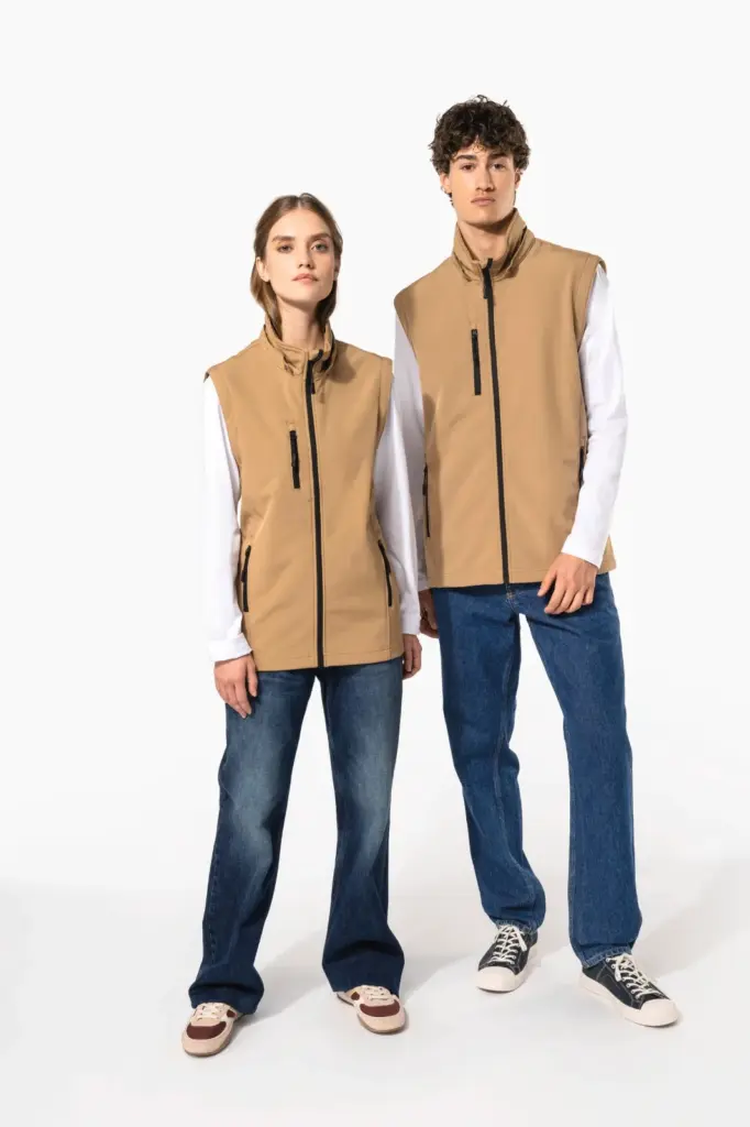 3-laags uniseks softshelljas met afneembare capuchon en mouwen — productfoto 8