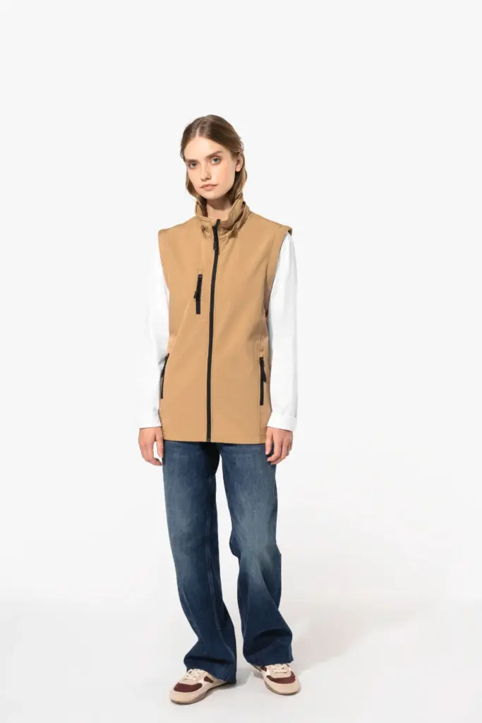 3-laags uniseks softshelljas met afneembare capuchon en mouwen — productfoto 15
