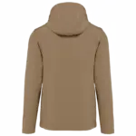 3-laags uniseks softshelljas met afneembare capuchon en mouwen, camel — productfoto 21