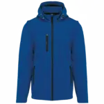 3-laags uniseks softshelljas met afneembare capuchon en mouwen, dark royal blue — productfoto 23