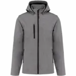 3-laags uniseks softshelljas met afneembare capuchon en mouwen, marl grey — productfoto 26