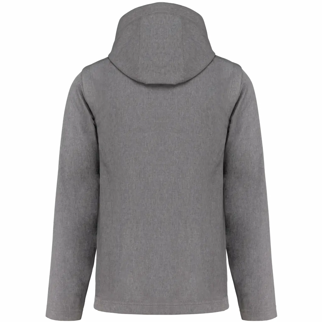 3-laags uniseks softshelljas met afneembare capuchon en mouwen, marl grey — productfoto 27