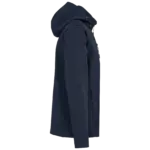 3-laags uniseks softshelljas met afneembare capuchon en mouwen, navy — productfoto 28