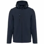 3-laags uniseks softshelljas met afneembare capuchon en mouwen, navy — productfoto 29