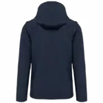 3-laags uniseks softshelljas met afneembare capuchon en mouwen, navy — productfoto 30