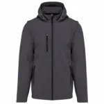 3-laags uniseks softshelljas met afneembare capuchon en mouwen, titanium — productfoto 35