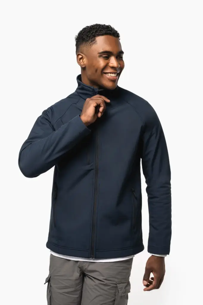 K427-14_2025 - Hidalgo-werbeartikel Ecologisch 3-laags uniseks softshell-jasje — productfoto 2