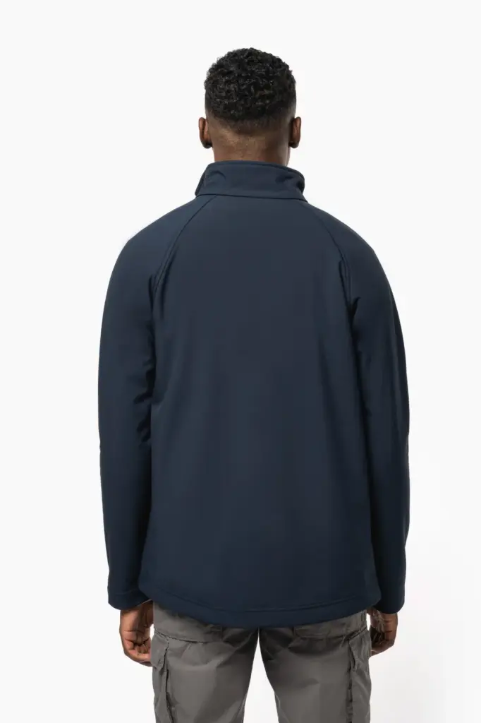 K427-17_2025 - Hidalgo-werbeartikel Ecologisch 3-laags uniseks softshell-jasje — productfoto 3