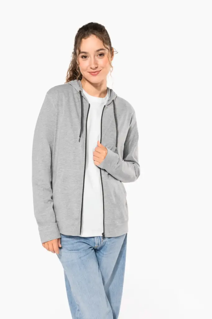 K438-16_2026 - Hidalgo Licht katoenen sweatvest met capuchon — productfoto 13