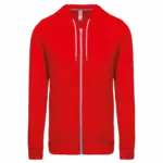 PS_K438_RED - Hidalgo Licht katoenen sweatvest met capuchon — productfoto 31